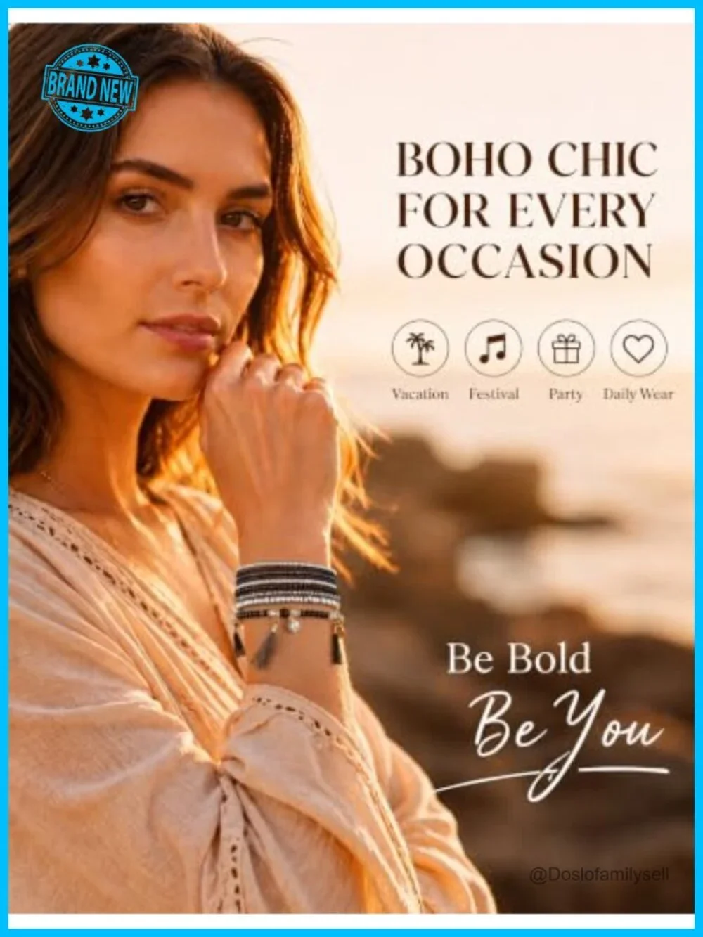 6 Sets Boho Bead Bracelets Multilayered Stackable Stretch Bracelets for Women